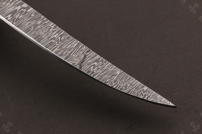 13" Custom Handmade Damascus Steel Fillet Knife & Best Fillet Knife With Leather Sheath