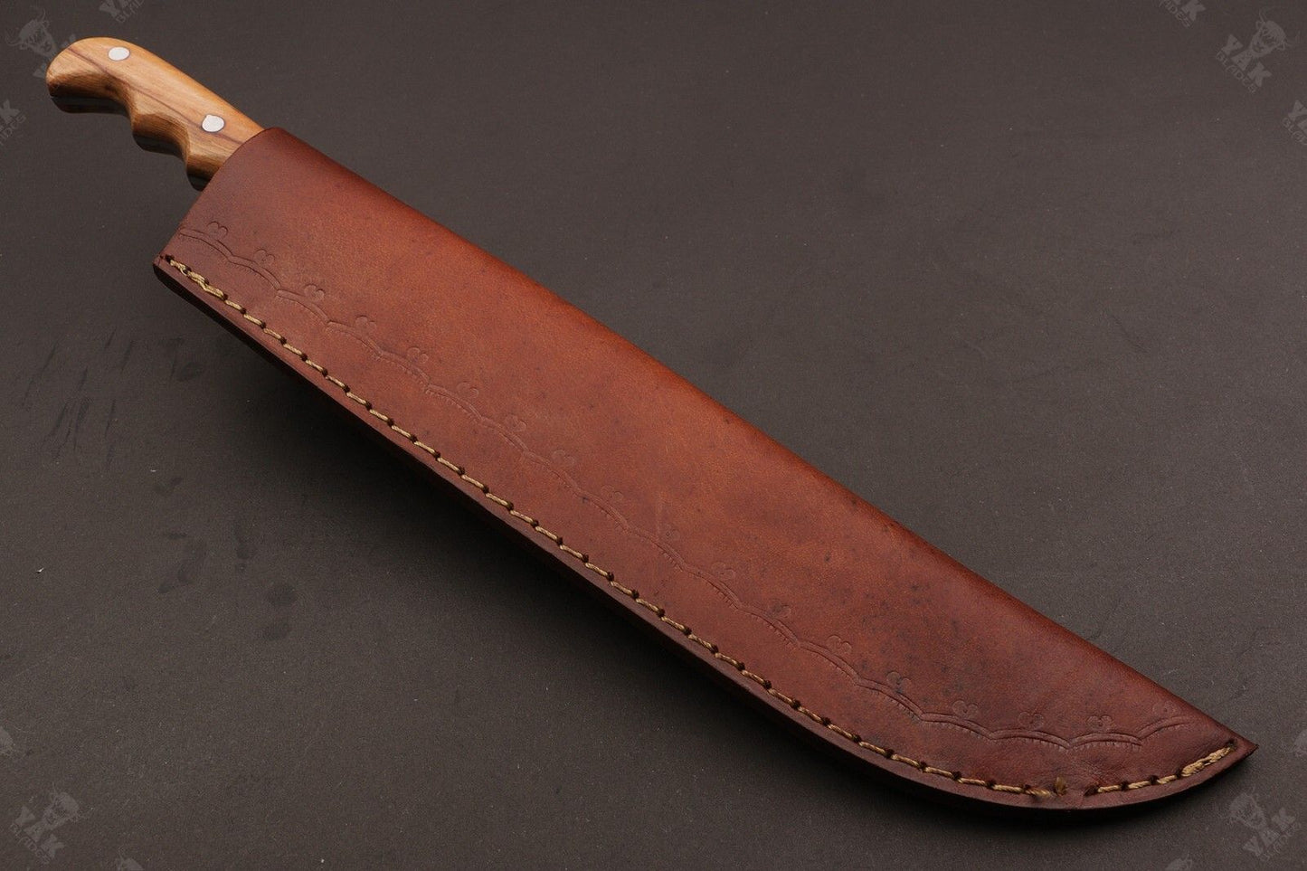 13" Custom Handmade Damascus Steel Fillet Knife & Best Fillet Knife With Leather Sheath