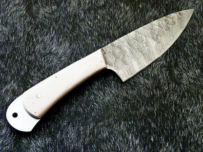 10" Custom Hand Forged Damascus Steel Chef Knife | Camel Bone Handle & Brass Pins