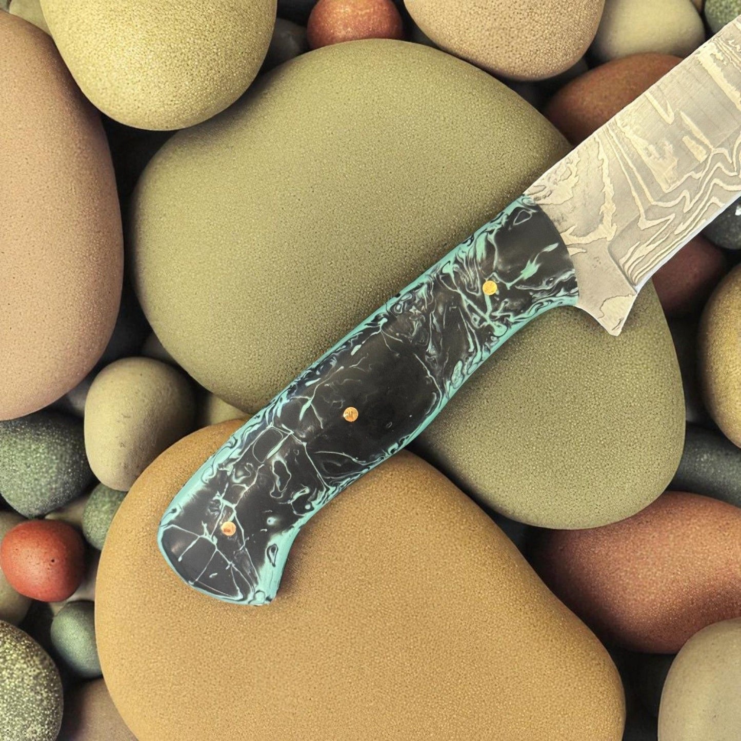 12" Handmade Damascus Steel Knife Damascus Fish Knife & Good Fillet Knife W/Sheath