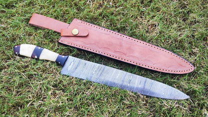 Custom Handmade Damascus Steel Kitchen Knife | Full Tang Chef & Fillet Knife Gift