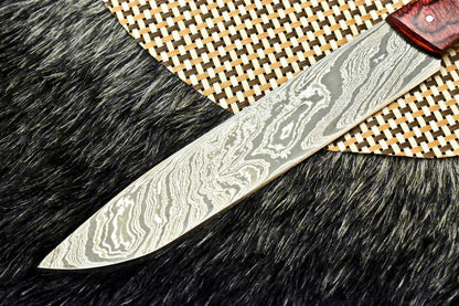 Custom Handmade Damascus Steel Chef Knife – Full Tang Blade with Camel Bone Handle