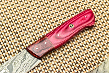 Custom Handmade Damascus Steel Chef Knife – Full Tang Blade with Camel Bone Handle