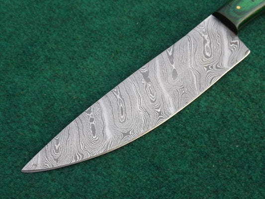 Handmade Forged Damascus Steel Kitchen Chef Knife – Wood Handle with Sheath