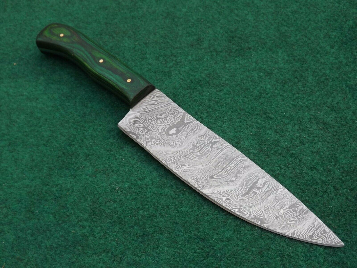 Handmade Forged Damascus Steel Kitchen Chef Knife – Wood Handle with Sheath