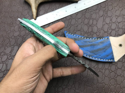 Handmade Damascus Karambit Best Karambit Damascus Steel Hunting Knife With Resin Handle