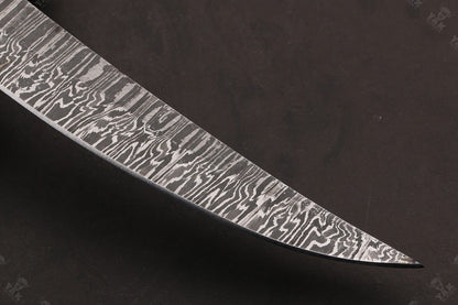 14" Damascus Fillet Knife Fire Damascus Steel Fillet Knife With Pakka Wood Handle