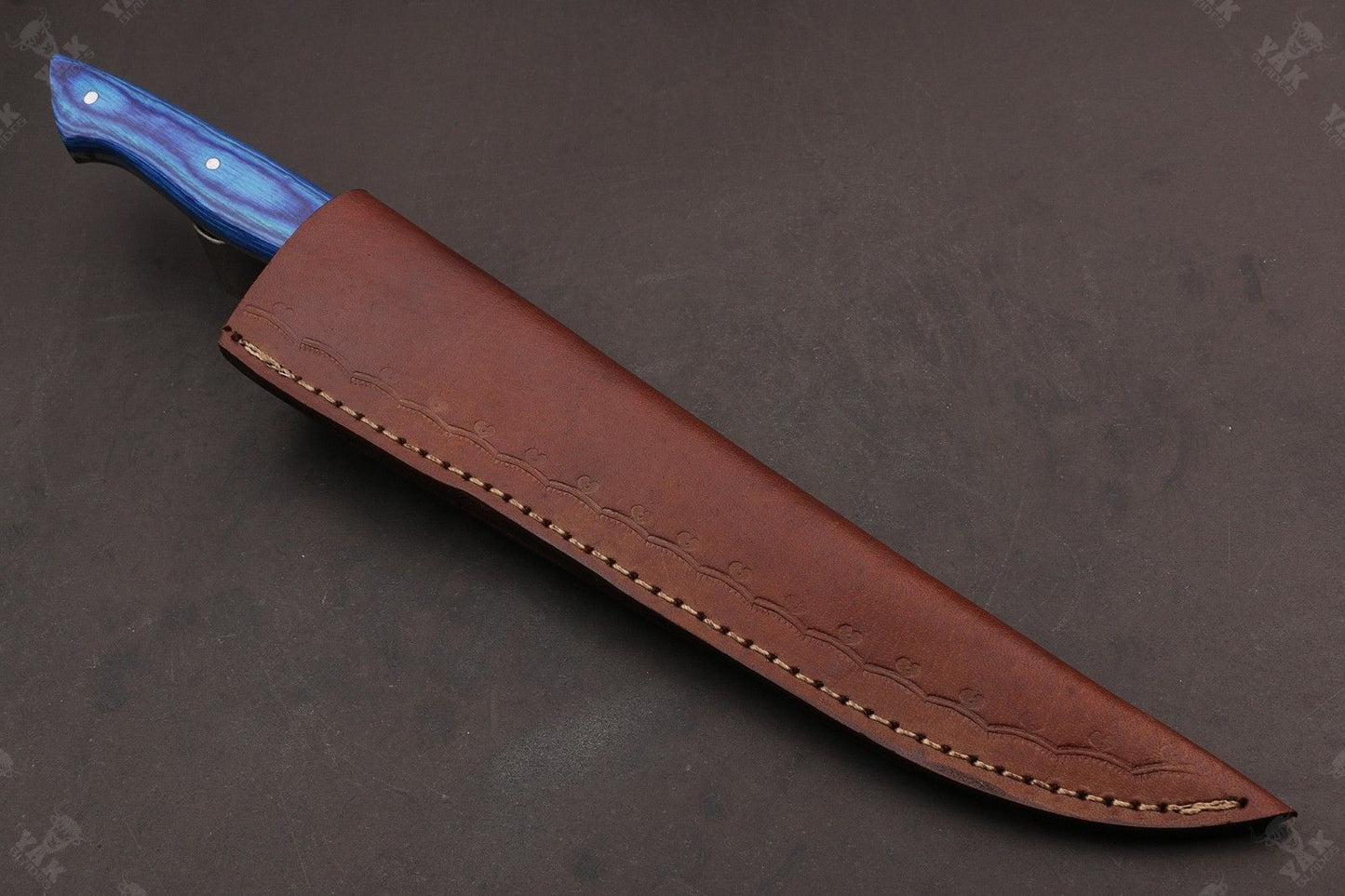 14" Damascus Fillet Knife Fire Damascus Steel Fillet Knife With Pakka Wood Handle