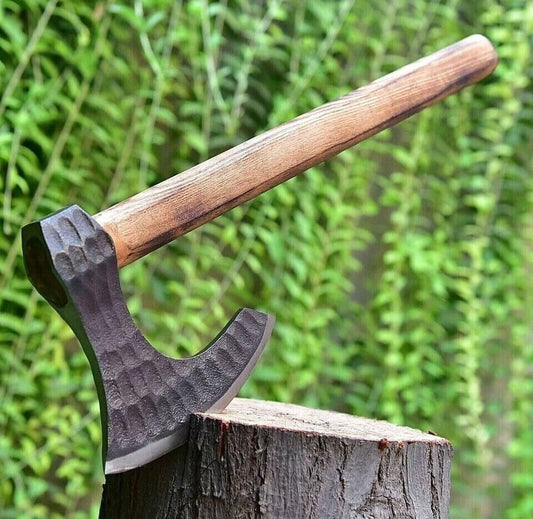 Custom Hand Forged Carbon Steel Viking Throwing Axe Norse Ragnar Tomahawk