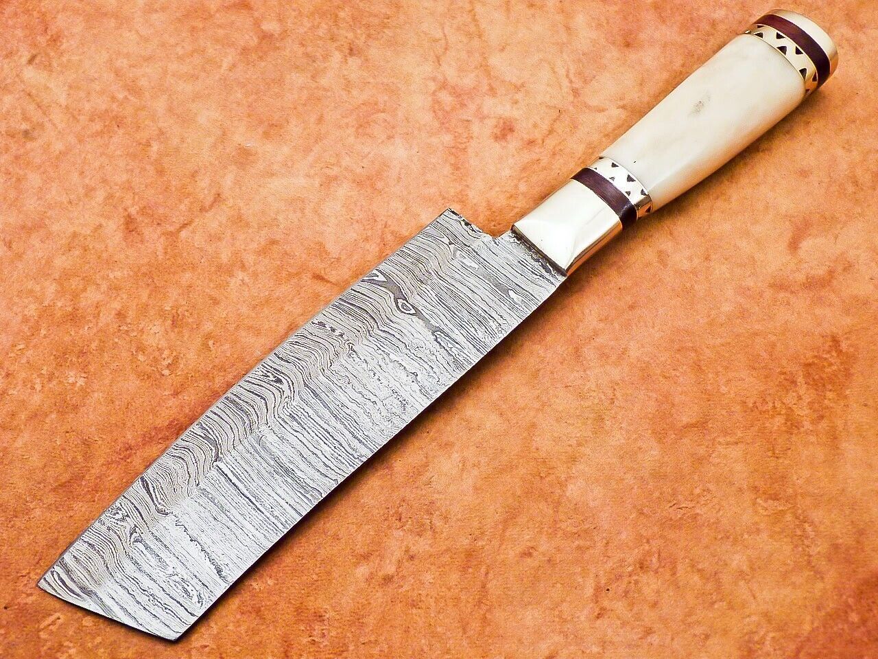 12" Professional Damascus Chopper Chef Knife – Camel Bone Handle