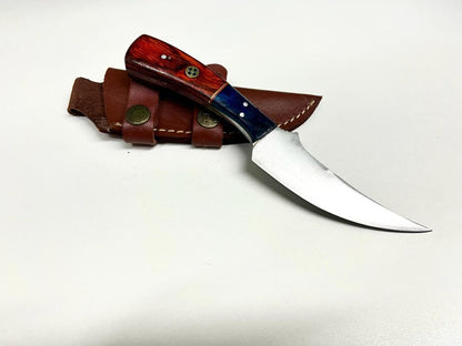 Handmade Skinner Knife – Stainless Steel J2 Blade with Wood Handle & Leather Sheath