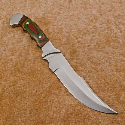 Hand Made D2 Steel Full Tang 10-Inch Bowie Hunting Knife – Steel Guard
