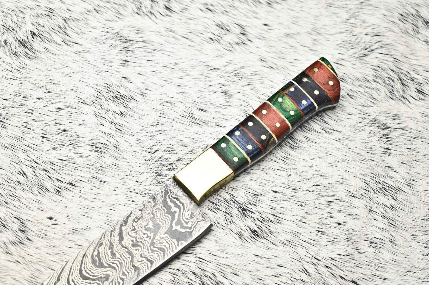 Fine Custom Handmade Damascus Steel Blade Chef Knife – Full Tang Sport Knife with Leather Sheath