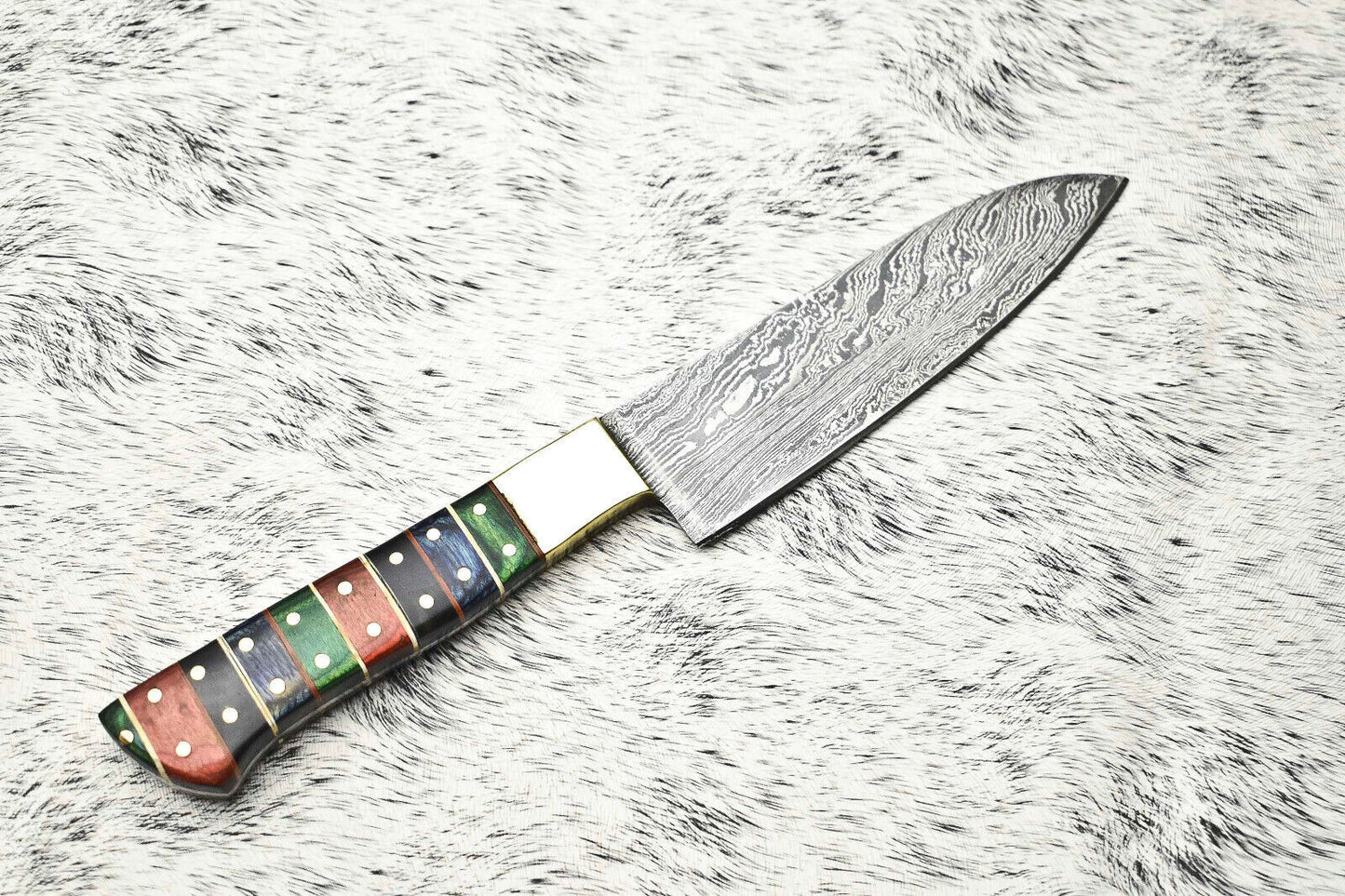 Fine Custom Handmade Damascus Steel Blade Chef Knife – Full Tang Sport Knife with Leather Sheath