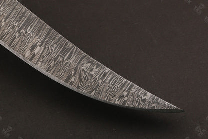 14" Custom Handmade Damascus Fillet Knife Fire Damascus Steel Fillet Knife W/Sheath