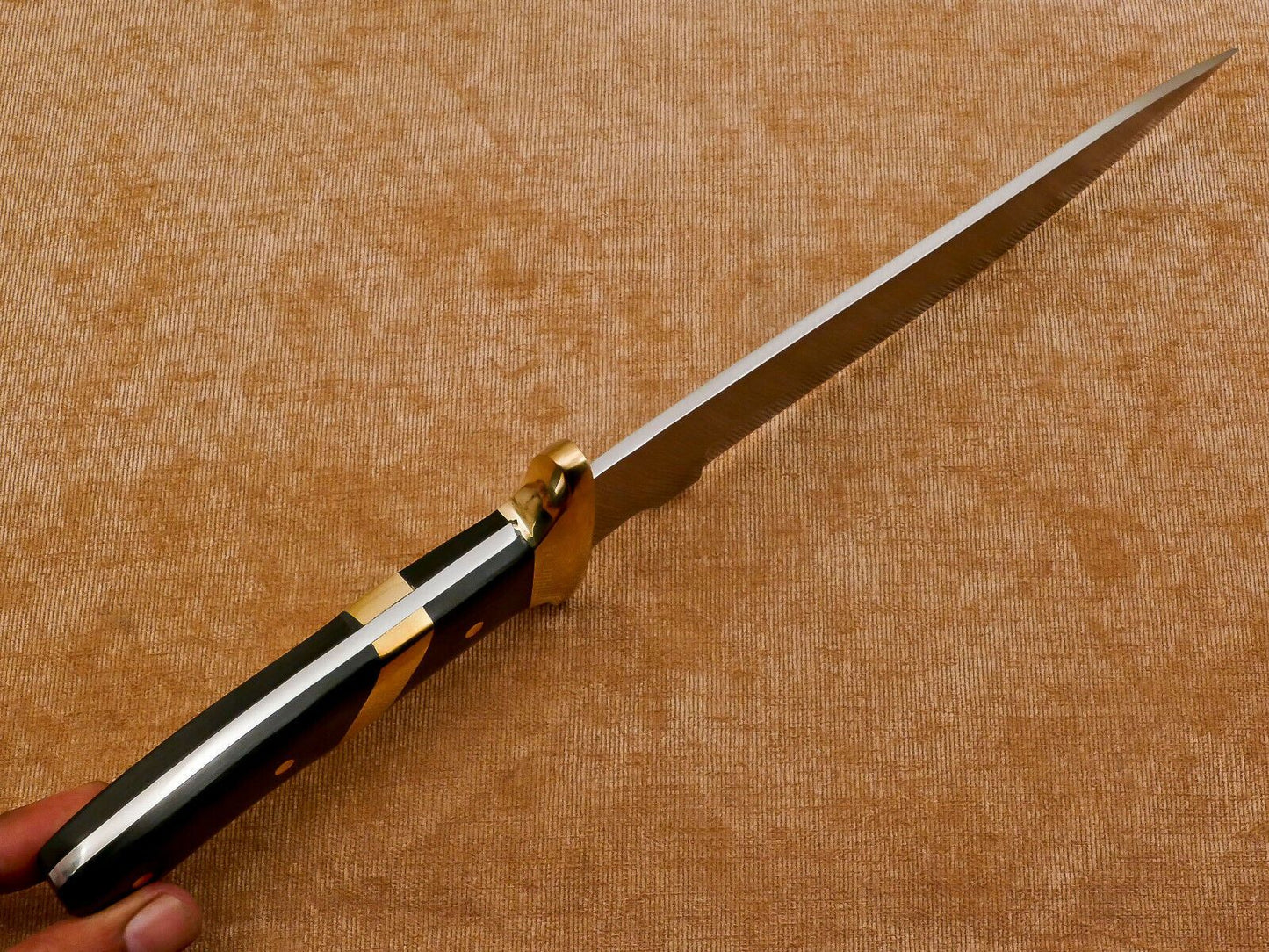 Handmade 12-Inch D2 Drop Point Full Tang Bowie Hunting Knife with Sheath
