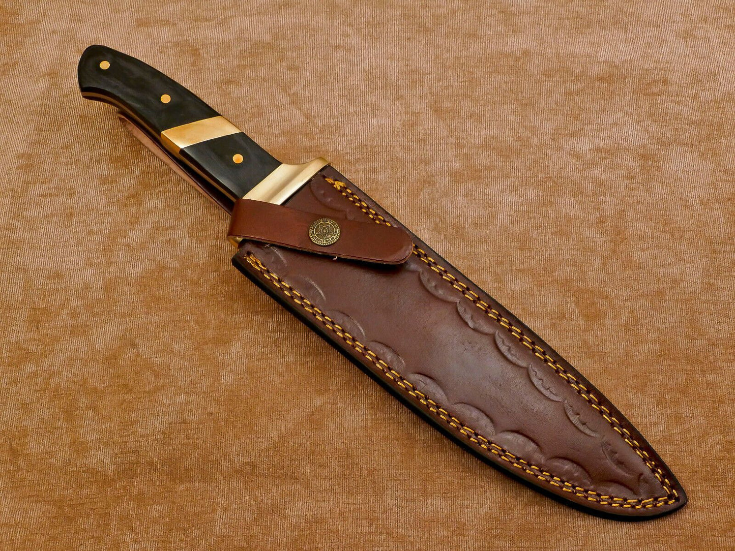 Handmade 12-Inch D2 Drop Point Full Tang Bowie Hunting Knife with Sheath