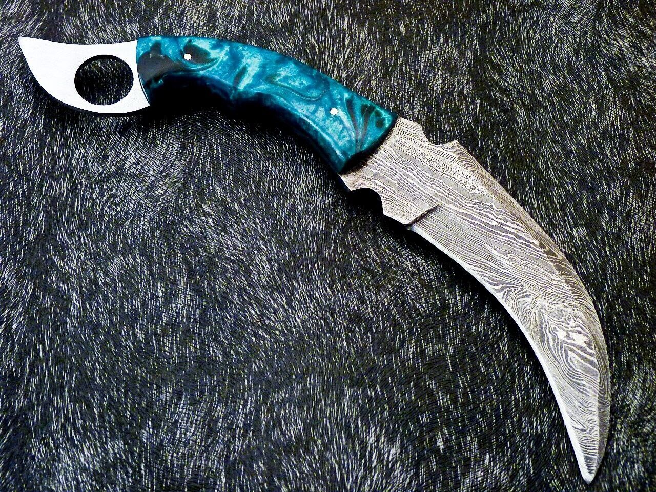 Full Tang Damascus Steel Karambit Knife – 10" Tactical Hunting Blade