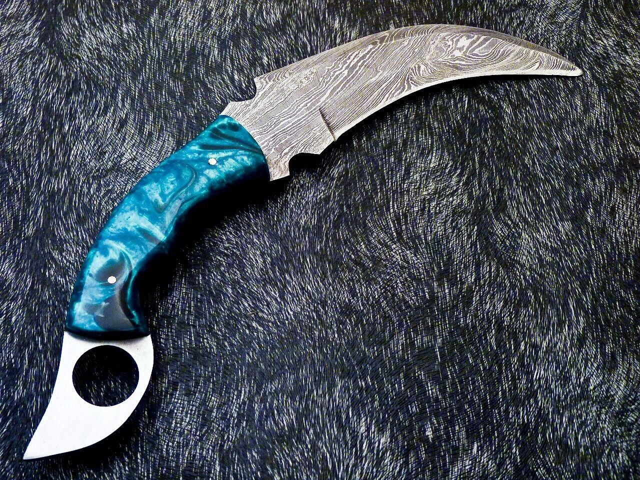 Full Tang Damascus Steel Karambit Knife – 10" Tactical Hunting Blade