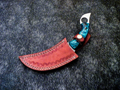Full Tang Damascus Steel Karambit Knife – 10" Tactical Hunting Blade
