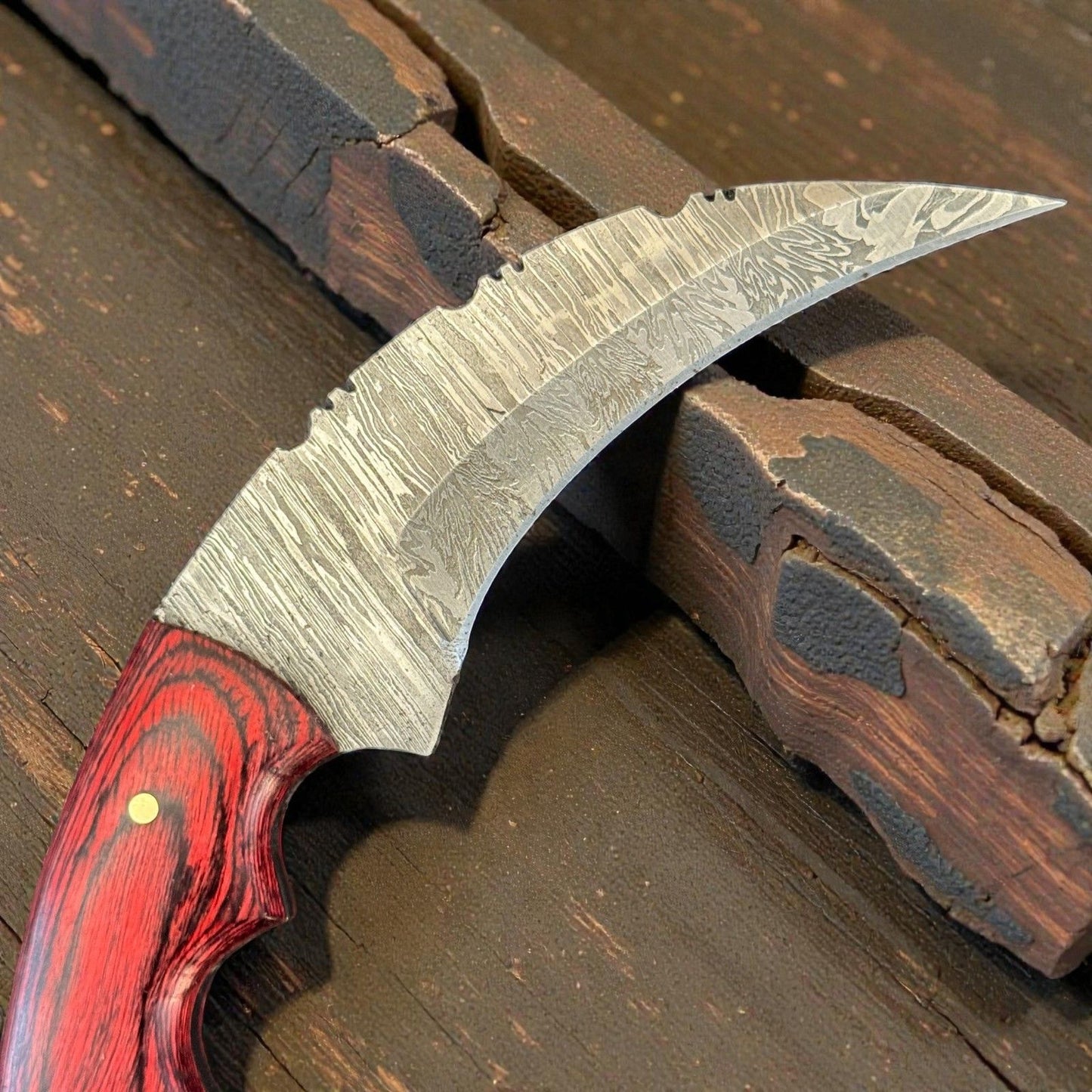 Damascus Karambit Damascus Steel Karambit Drop Point Hunting Knife With Pakkawood Handle