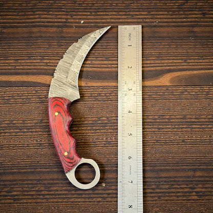 Damascus Karambit Damascus Steel Karambit Drop Point Hunting Knife With Pakkawood Handle