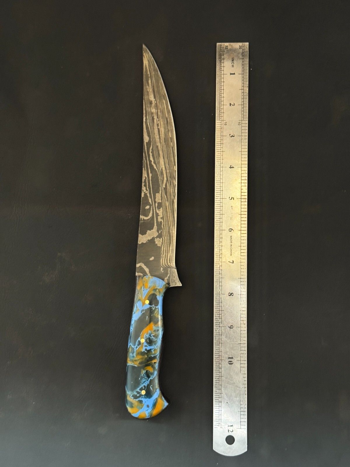 12.5" Handmade Damascus Fillet Knife Premium Custom Fillet Knife with Resin Handle