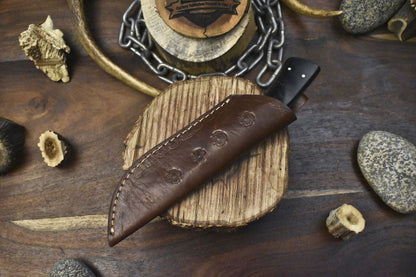 Forged Twist Damascus Skinner Knife Corain Handle Micarta Bolster Fixed Blade Hunter
