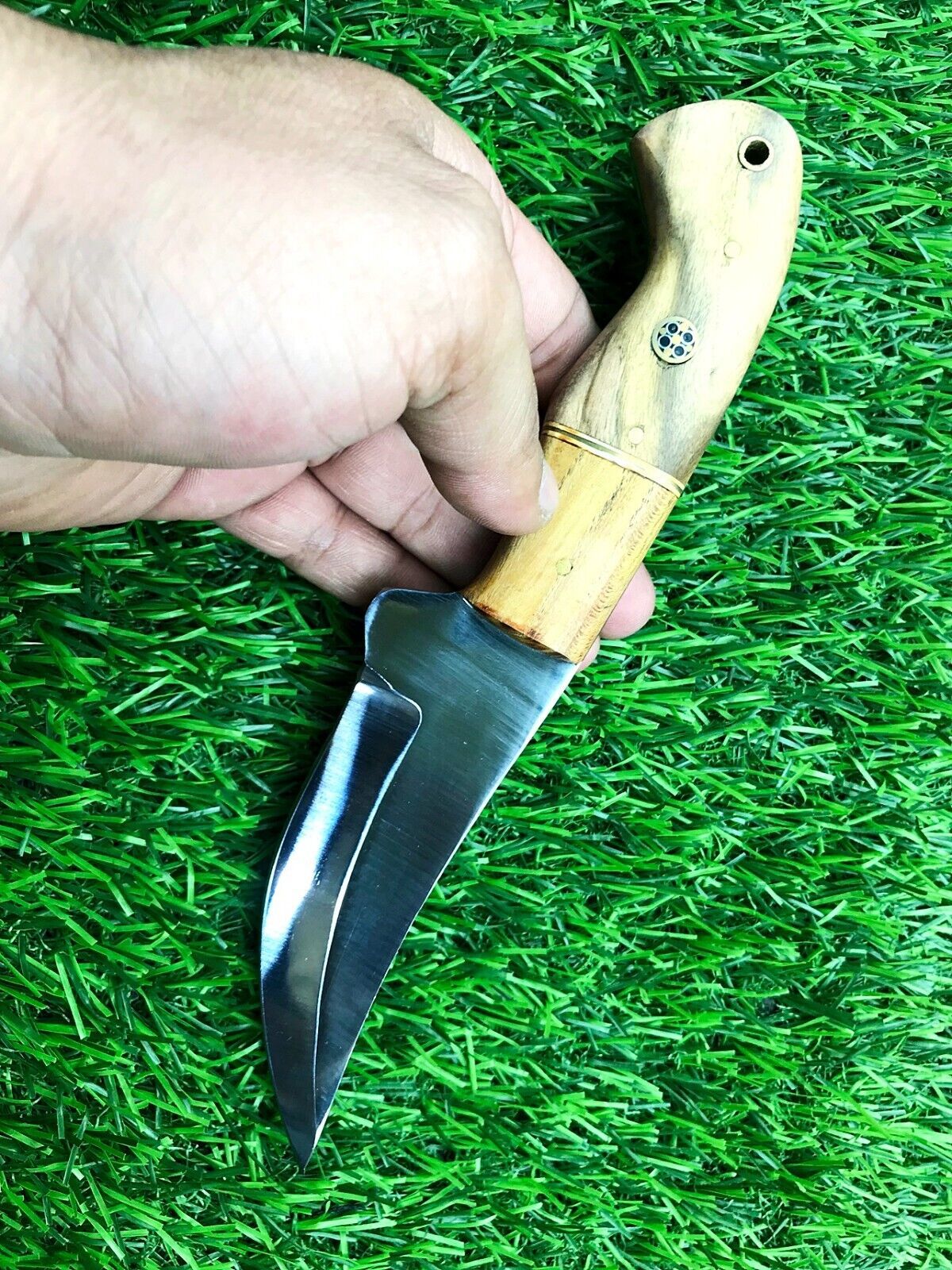 9" Handmade Stainless Steel Skinner Survival Hunting Knife with Leather Sheath