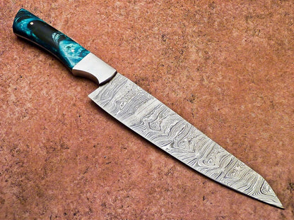 12" Handmade Damascus Steel Professional Chef Knife with Resin Handle