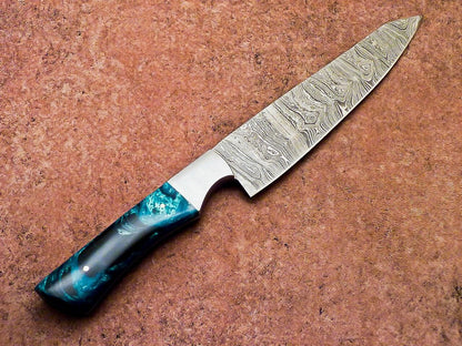 12" Handmade Damascus Steel Professional Chef Knife with Resin Handle