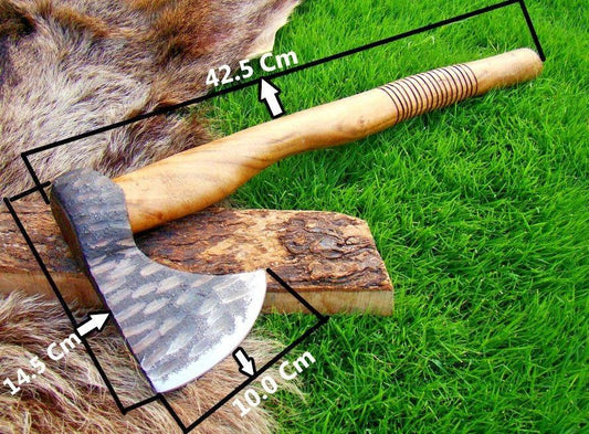 Custom Hand-Forged Viking Tomahawk | 1095 Carbon Steel Hunting Axe with Olive Wood Handle