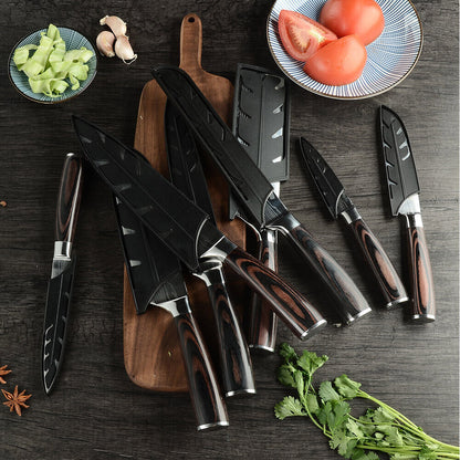 3-Piece Japanese Damascus Pattern Stainless Steel Kitchen Chef Knife Set