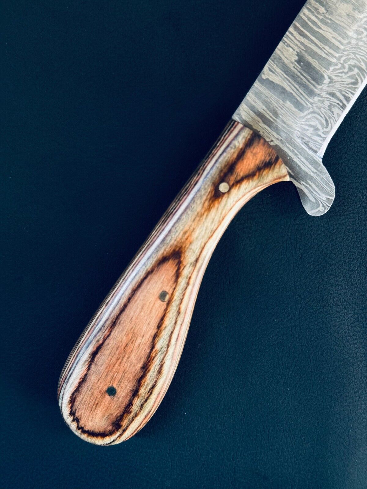 Cowboy Damascus Steel Bull Cutter Knife Best Custom Bull Cutter Knife With Wood Handle
