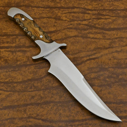 Handmade 12 Inch D2 Steel Full Tang Bowie Hunting Sport Knife – Heavy-Duty Outdoor Blade