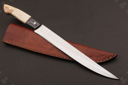 14" Custom Handmade D2 Steel Fillet Knife Custom Fillet Knife & Sharp Fillet Knife W/Sheath