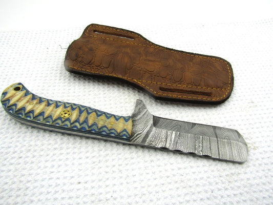 Handmade 8" Damascus Steel Bull Cutter Knife Custom Bull Cutter Knife With Wood Handle