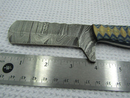 Handmade 8" Damascus Steel Bull Cutter Knife Custom Bull Cutter Knife With Wood Handle