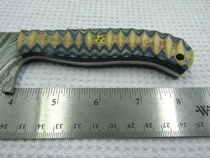 Handmade 8" Damascus Steel Bull Cutter Knife Custom Bull Cutter Knife With Wood Handle