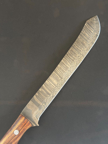 13" Professional Damascus Steel Kitchen Fillet Knife Rosewood Handle W/Sheath