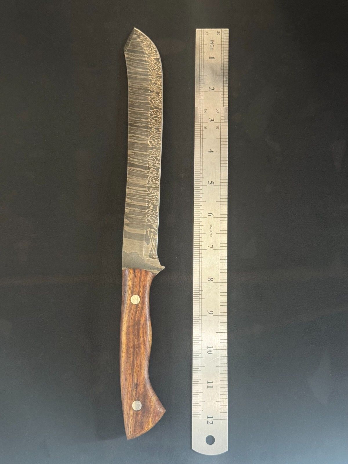 13" Professional Damascus Steel Kitchen Fillet Knife Rosewood Handle W/Sheath