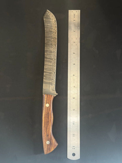 13" Professional Damascus Steel Kitchen Fillet Knife Rosewood Handle W/Sheath