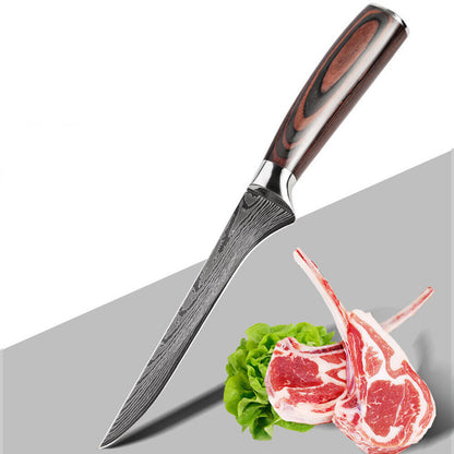 Heritage Forge 4pcs Japanese Kitchen Chef Knife Set – Damascus Pattern, High Carbon Stainless Steel