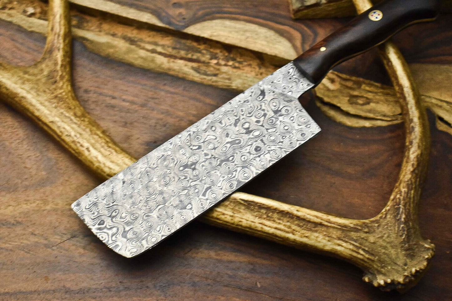 12" Handmade Damascus Steel Kitchen Chef Knife Full Tang with Wood Handle