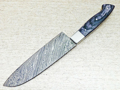 12" Handmade Damascus Chef Knife with Olive Wood Handle – Professional Kitchen Knife