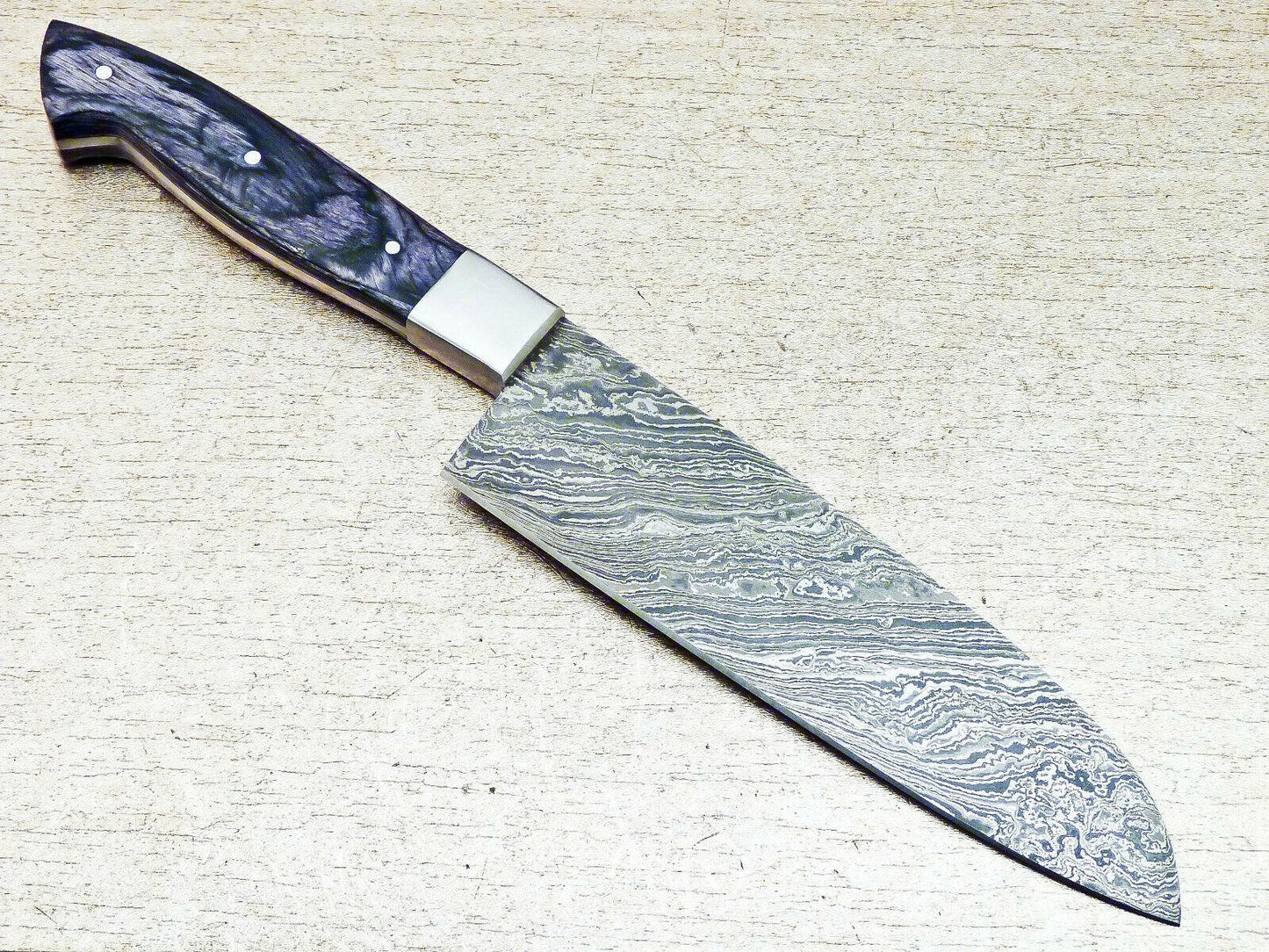 12" Handmade Damascus Chef Knife with Olive Wood Handle – Professional Kitchen Knife