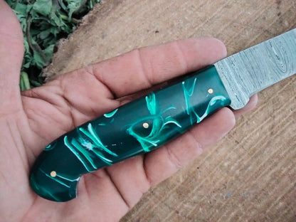 14" Handmade Damascus Fillet Knife Custom Fillet Knife with Sheath