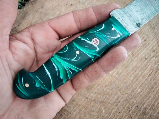 14" Handmade Damascus Fillet Knife Custom Fillet Knife with Sheath