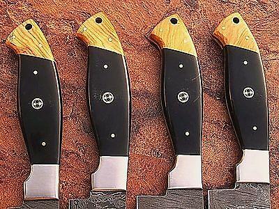 Handmade Damascus Chef Knife Set – 4-Piece Custom Kitchen Knives