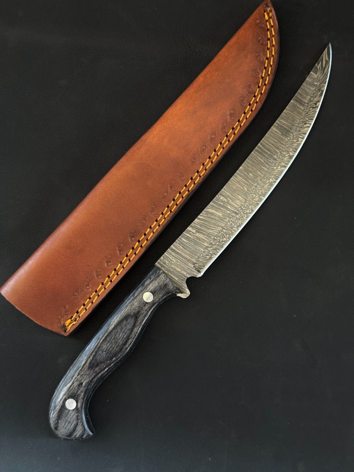 Handcrafted 12" Damascus Fillet Knife Premium Custom Fillet Knife for Kitchen W/Sheath